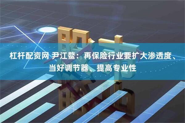 杠杆配资网 尹江鳌：再保险行业要扩大渗透度、当好调节器、提高专业性