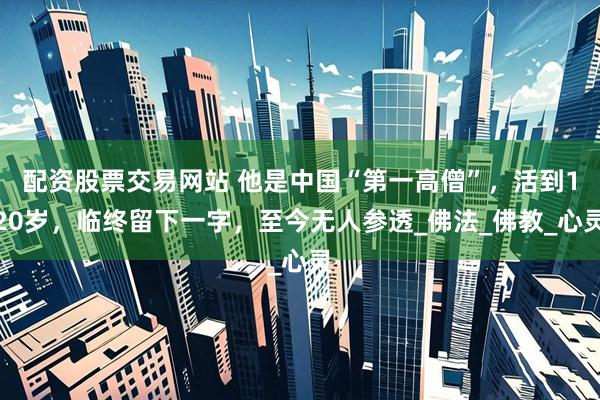 配资股票交易网站 他是中国“第一高僧”，活到120岁，临终留下一字，至今无人参透_佛法_佛教_心灵