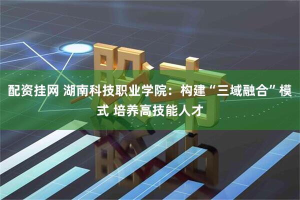 配资挂网 湖南科技职业学院：构建“三域融合”模式 培养高技能人才