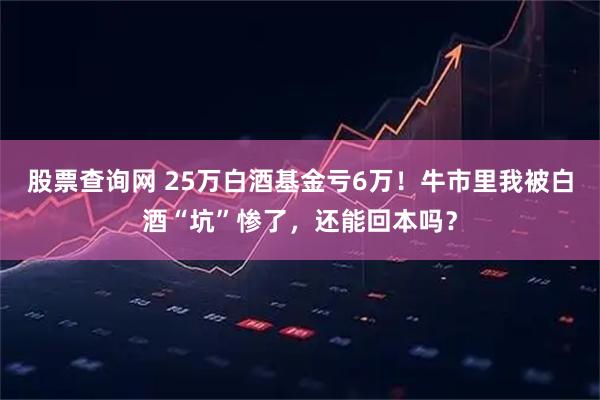 股票查询网 25万白酒基金亏6万！牛市里我被白酒“坑”惨了，还能回本吗？