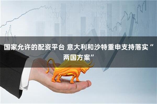 国家允许的配资平台 意大利和沙特重申支持落实“两国方案”