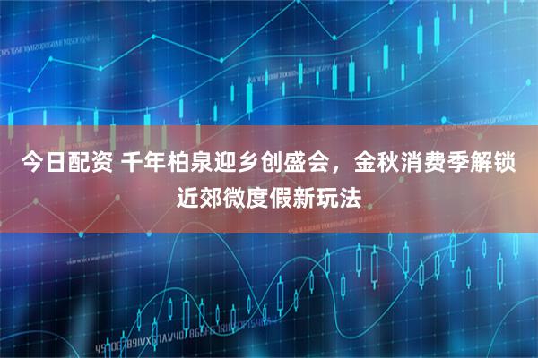 今日配资 千年柏泉迎乡创盛会,金秋消费季解锁近郊微度假新玩法